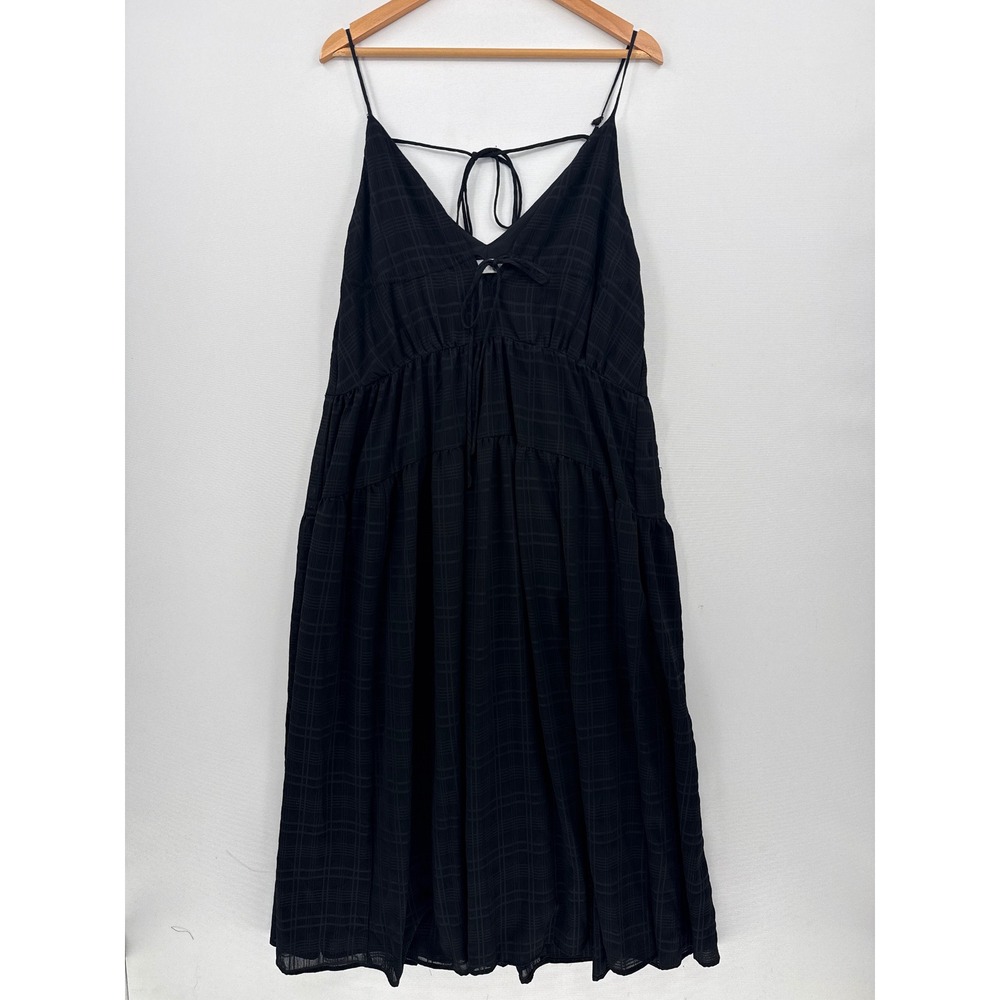 ASTR the Label Lizbeth Dress Womens Small Black Plaid Tiered Cottagecore Goth